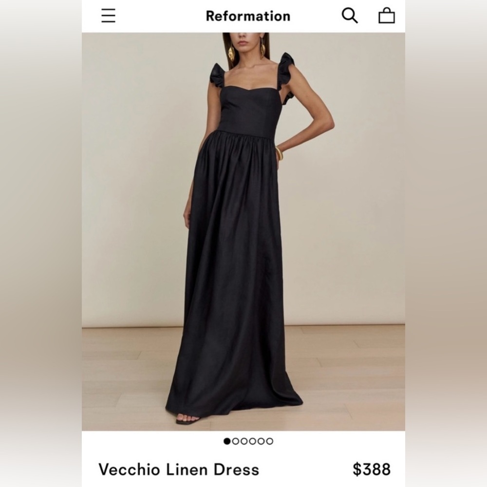 Reformation Black Linen Vecchio Maxi Dress - Picture 2 of 13